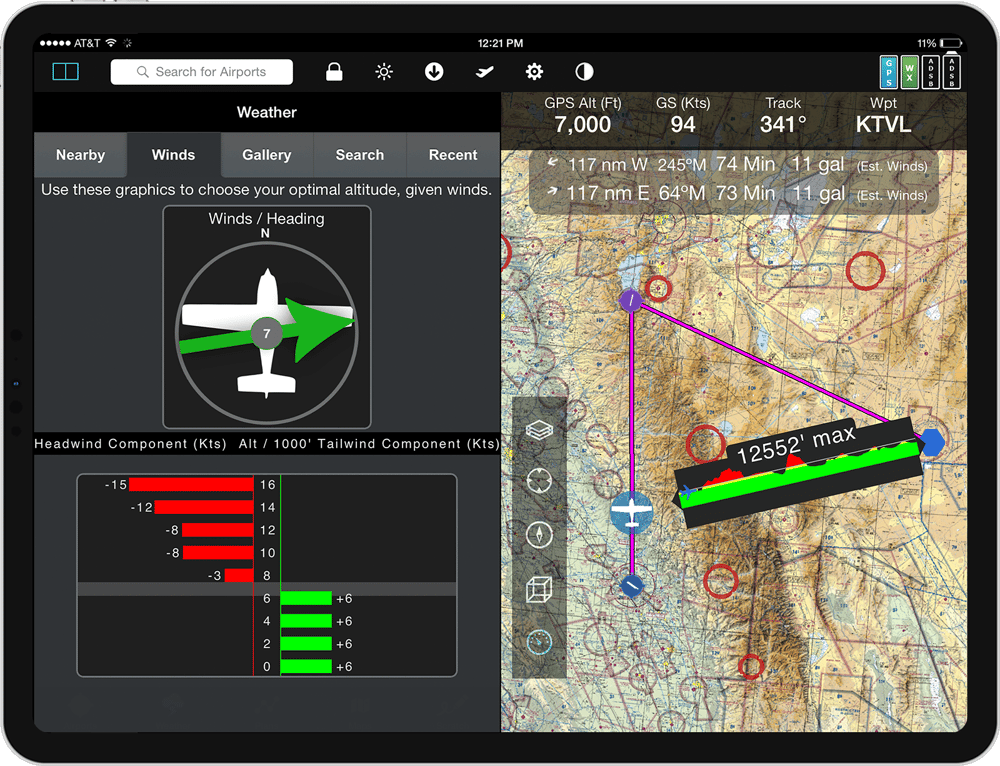 Product Screenshot: FlyQ+ Aviation Wind Optimizer Measuring Tool